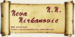 Neva Mirkanović vizit kartica